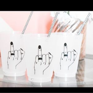 SET OF 3 Bachelorette Ring finger Cups / Bridal Party / 16oz Frosted Reusable